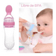 thumbnail image 4 of Mamadera Rosa De Silicona Con Cuchara Bebé, 4 of 7