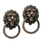 thumbnail image 1 of 2x León Cabeza Dise?o Puerta Gabinete Cajón Armario Armario Plomo Anillo Cobre, 1 of 5