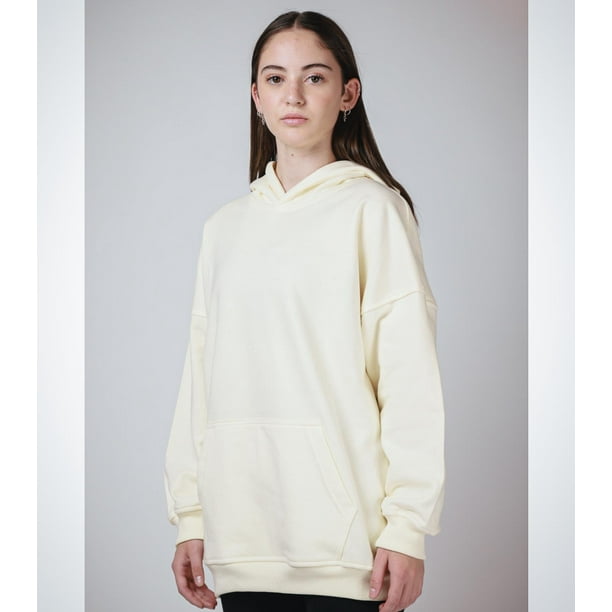 Poleron Hoodie Oversize Blanco Invierno Unisex