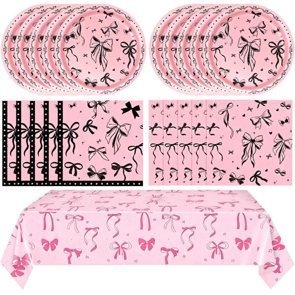 Paquete de Decoración para Fiesta UFJAPGOV 41 piezas - Lazo rosa y negro