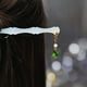 thumbnail image 1 of Vintage Chinese Style Cheongsam Hair Accessories: Handmade Hanfu Acetate Hairpin with Jade Flower Tassel, 1 of 5