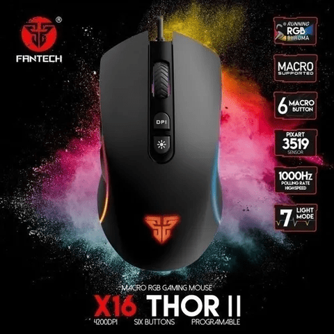 Genérico - Mouse Gamer Fantech Thor X16 Rgb