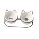 thumbnail image 1 of Cuenco doble para perros y gatos, plato para gatos, separable, portátil, antideslizante, boca oblicua, sin derrames, inclinable para gatos de , Blanco, 1 of 5