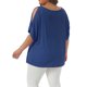 thumbnail image 3 of Agnes Orinda Blusas de Mujer Tallas Grandes Hombro Descubierto Manga Corta Cuello Redondo Blusa Sólida Camisetas Casuales de Verano 1X Azul Marino, 3 of 6
