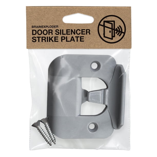 Placa Silenciadora para Puertas BrainExploder - Flexible, Elimina Ruido de Pestillos Ruidosos | Se Ajusta Sin Modificaciones, Evita Golpes | -20 dB | 4 Veces Más Silenciosa | Gris/Unidad
