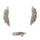 thumbnail image 1 of Set Aros Anillo Ajustable Alas Plata Fina 925 Zirconias Pave, 1 of 3