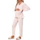 thumbnail image 1 of INSPIRE CHIC Conjunto de Pijama para Mujer 100% Algodón Manga Larga con Botones Ropa de Dormir Conjunto de Descanso con Ajuste Relajado XL Cereza Rosa, 1 of 6