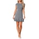 thumbnail image 2 of INSPIRE CHIC Vestido de pata de gallo para mujer con mangas cortas, dobladillo con volantes, vestido mini casual de negocios, ajuste y vuelo para la oficina, talla M, color negro, 2 of 6