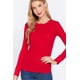 thumbnail image 1 of Saronite Camiseta Térmica de Manga Larga con Cuello Henley de Algodón Acanalado Básico, Roja (para Mujer), 1 of 4