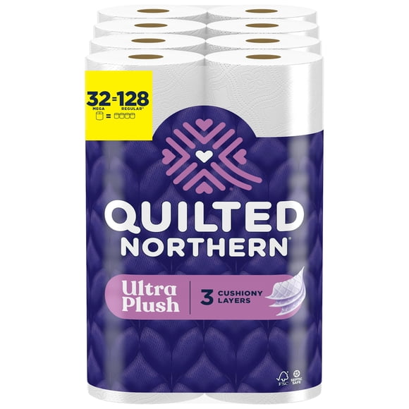 Papel higiénico acolchado Northern Ultra Plush 32 Mega = 128 Reg
