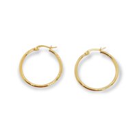 Elbauldejuma - Argollas Hoop 25Mm Chapadas En Oro 18K