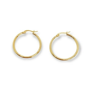 Elbauldejuma - Argollas Hoop 25Mm Chapadas En Oro 18K