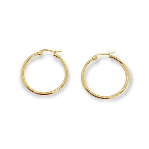 Elbauldejuma - Argollas Hoop 25Mm Chapadas En Oro 18K