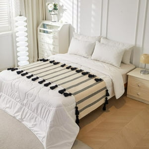 Wyj Hogar - Piecera Tejido Bohemio De Algodon / Lino 70X210 Cm Negra
