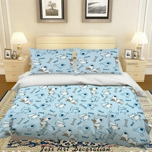 Milsleep - 3D Cartoon Animal Dog Bone Pattern Quilt Cover Set Bedding Set Duvet Cover