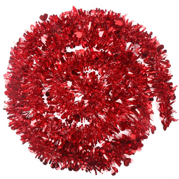Guirnalda CCINEE con forma de corazón rojo para el Día de San Valentín, 10 m