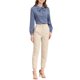 thumbnail image 2 of INSPIRE CHIC Blusa de Mujer para Regreso a Clases con Botones, Cuello Peter Pan, Lazo en el Cuello, Color Sólido, M Azul Polvoriento, 2 of 7