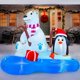 thumbnail image 1 of Pesca inflable de osos polares con pingüinos de 6 pies con LED navideños, 1 of 9