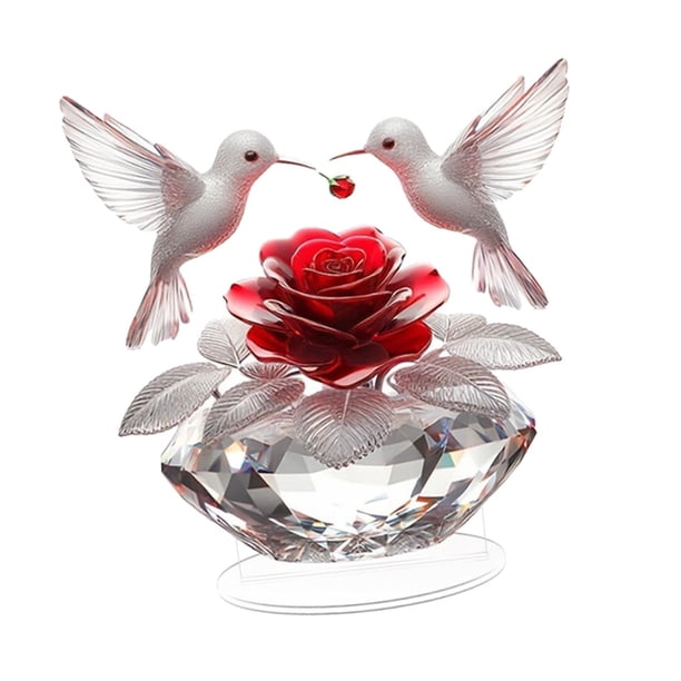 Mesa acrílica 2D Decoración de la mesa del día de San Valentín Valentín Mesa del corazón Bird Bird Bird Rose Escudo acrílico para el gabinete de vacac