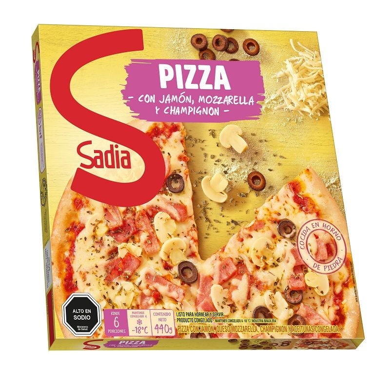 Pizza Jamón Champiñon 460 g Sadia