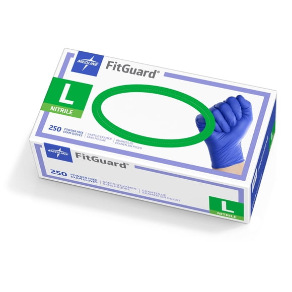 Guantes Medline FitGuard Touch de Nitrilo para Examen, 250 Unidades, Talla Mediana