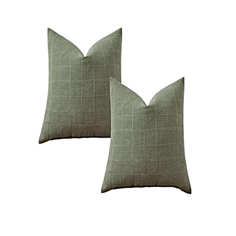 Genérico - Pack De 2 Fundas De Cojin Jacquard Cuadrille 45X45 Cm Verde