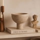 thumbnail image 1 of Cuenco con Pedestal de Mármol Travertino, 1 of 10