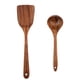 thumbnail image 1 of Utensilios de cocina de madera de teca para cocinar, antiadherentes, naturales y saludables, juego de 2 piezas, 1 of 5