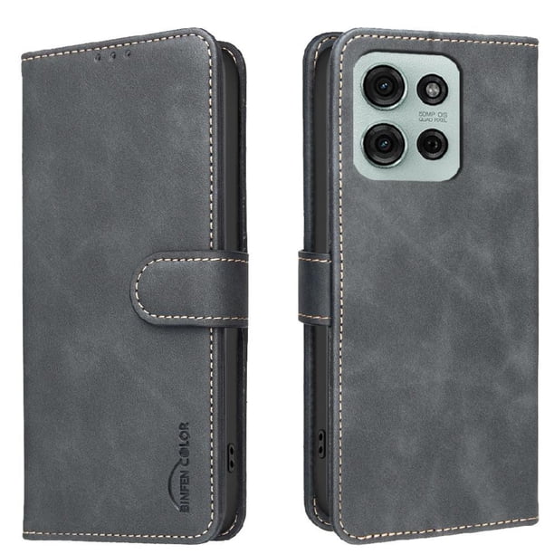Funda Billetera para Motorola Moto G75 Protección RFID y Soporte Ajustable Negro