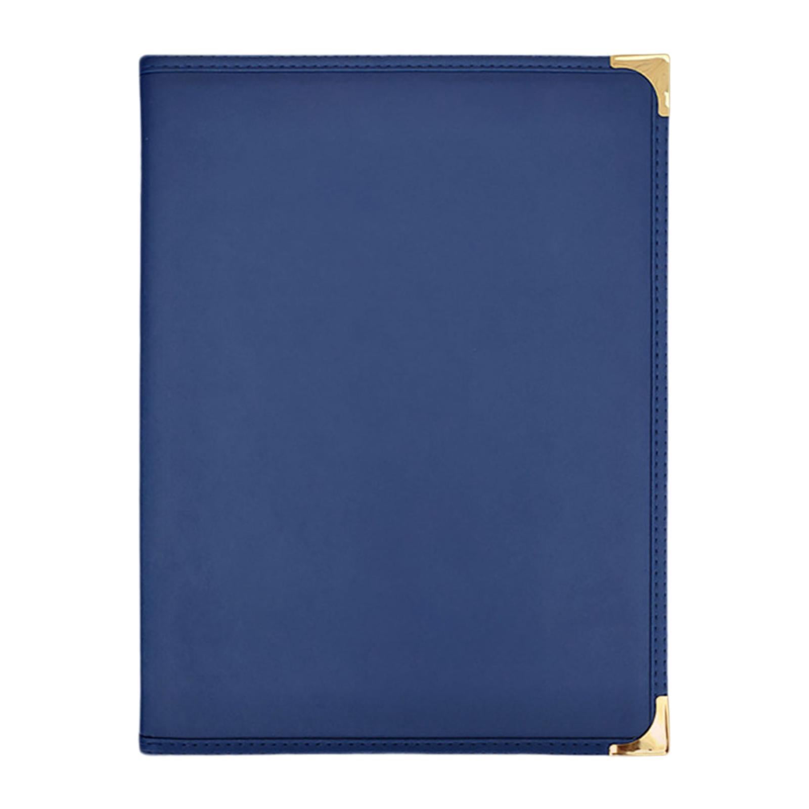 Magideal - Cubierta De Menú, Carpeta De Menú, 4 Páginas, Elegante Cubierta Transparente, Pu, 24,4 X 32,3 Cm, Libro De Menú Para Cafetería, Bar, Fiesta, Boda Azul