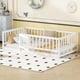 thumbnail image 2 of Twin Size Floor Bed, Montessori Floor Bed with Fence and Door, Kids Montessori Bed Twin Size, Wood Montessori Floor Bed for Kids, Girls, Boys(Twin White), 2 of 3
