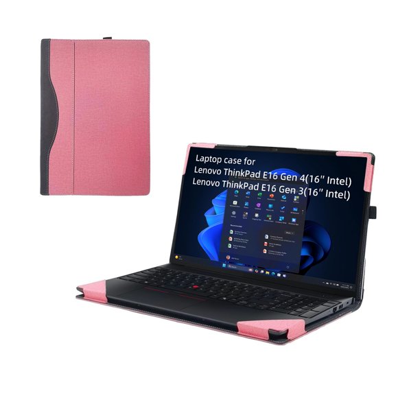Funda para portátil RUNMEIJIA de 16 pulgadas, color rosa, cuero PU