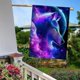 thumbnail image 5 of Lobo Galáctico-bandera de jardín temática. Regalo perfecto para fans, amigos y familiares, ideal para actividades al aire libre y decoración de fiestas.28CM*45CM, 5 of 5