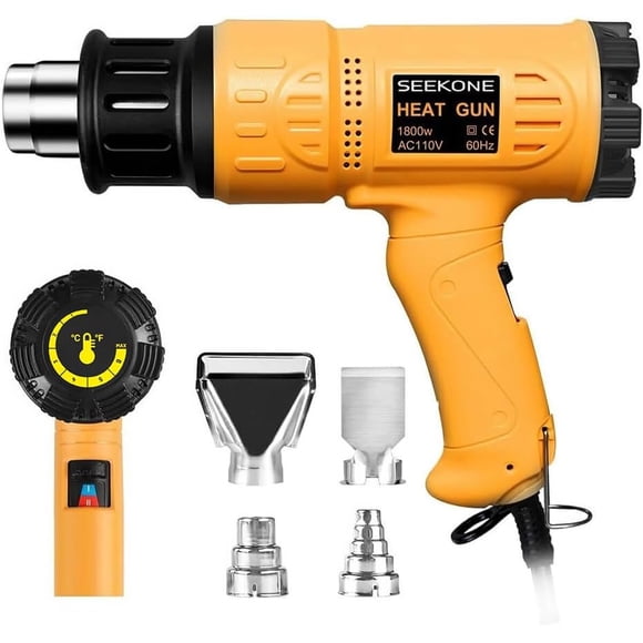 Pistola de Calor SEEKONE 1800W Temp Variable 4 Boquillas 110V