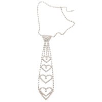 Magideal - Corbata Con Diamantes De Imitación, Collar Con Corbata, Joyería Brillante Para El Cuello, Gargantilla Con Cadena Brillante, Decoración Para Mujeres Y