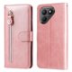 thumbnail image 3 of Funda tipo cartera para Tecno Pova 7 con bolsillo con cremallera y ranuras para tarjetas – Función de soporte Rosa, 3 of 5