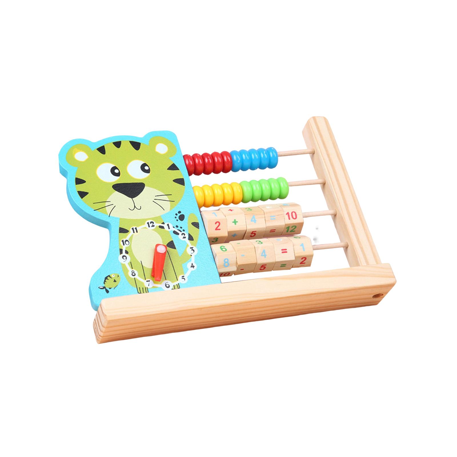 Bothyi - Juguete De Aprendizaje De Matemáticas Reloj De Aprendizaje De Madera Clásico Para Niños Pequeños Tiger