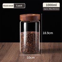 Xusx111 - Latte De Café Para Café Molido, 34 Onzas Borosilicato Aire Hermético Grano De Café Con Tapa De Pop, Co ₂ Válvula De Liberación Para Café Molido, Anti-Uv