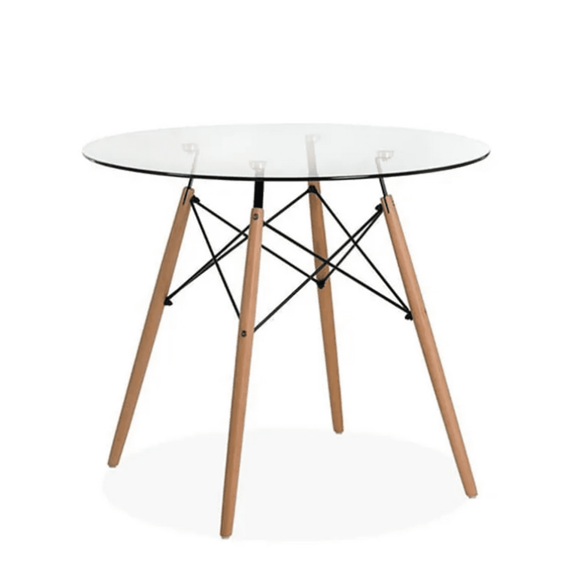 Habita2 Chile - Mesa Eames Redonda 100cm Tope Vidrio