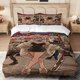 thumbnail image 1 of 3pcs DandD Fashion Women's Japanese Night Market Illustration Theme Digital Print Bedding Set, 1 of 1