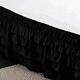 thumbnail image 2 of suxuMhao Falda para Cama de 4 Capas, Falda para Cama con Volantes Falda Elástica para Cama Falda Envolvente para Cama, Tamaño Twin 39 X 78+18 Pulgadas, Falda Negra para Cama Twin, Volante Antipolvo, 2 of 3