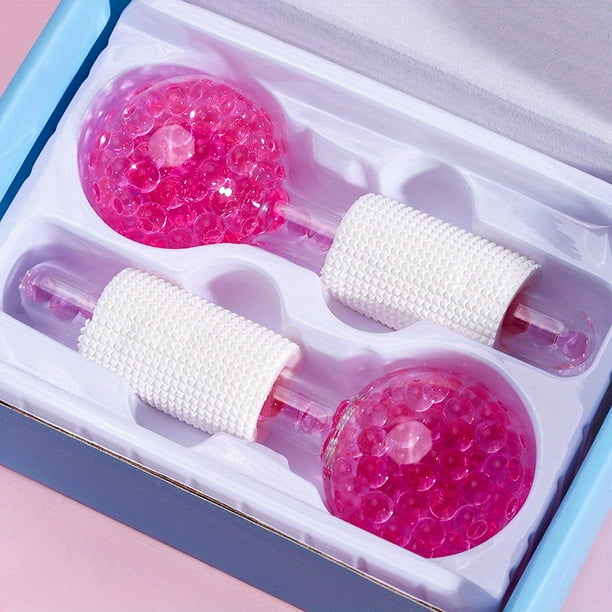 Ice Globes For Facials, 2PCS Cooling Ice Balls For Face, Ice Roller Facial Massager, Freezer Ice Globes Tool For Face And Eyes, Reduce Puffiness, Daily Beauty