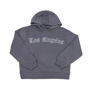 Poleron Niño Teens Hoodie Bordado Gris Corona