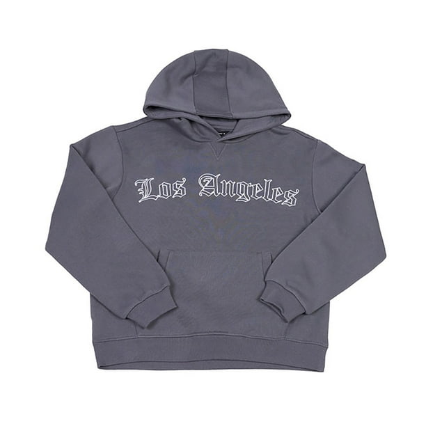 Poleron Niño Teens Hoodie Bordado Gris Corona