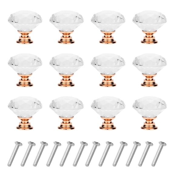 Perillas y tiradores para cajón D-BUY de cristal para tocador, 30 mm, paquete de 12
