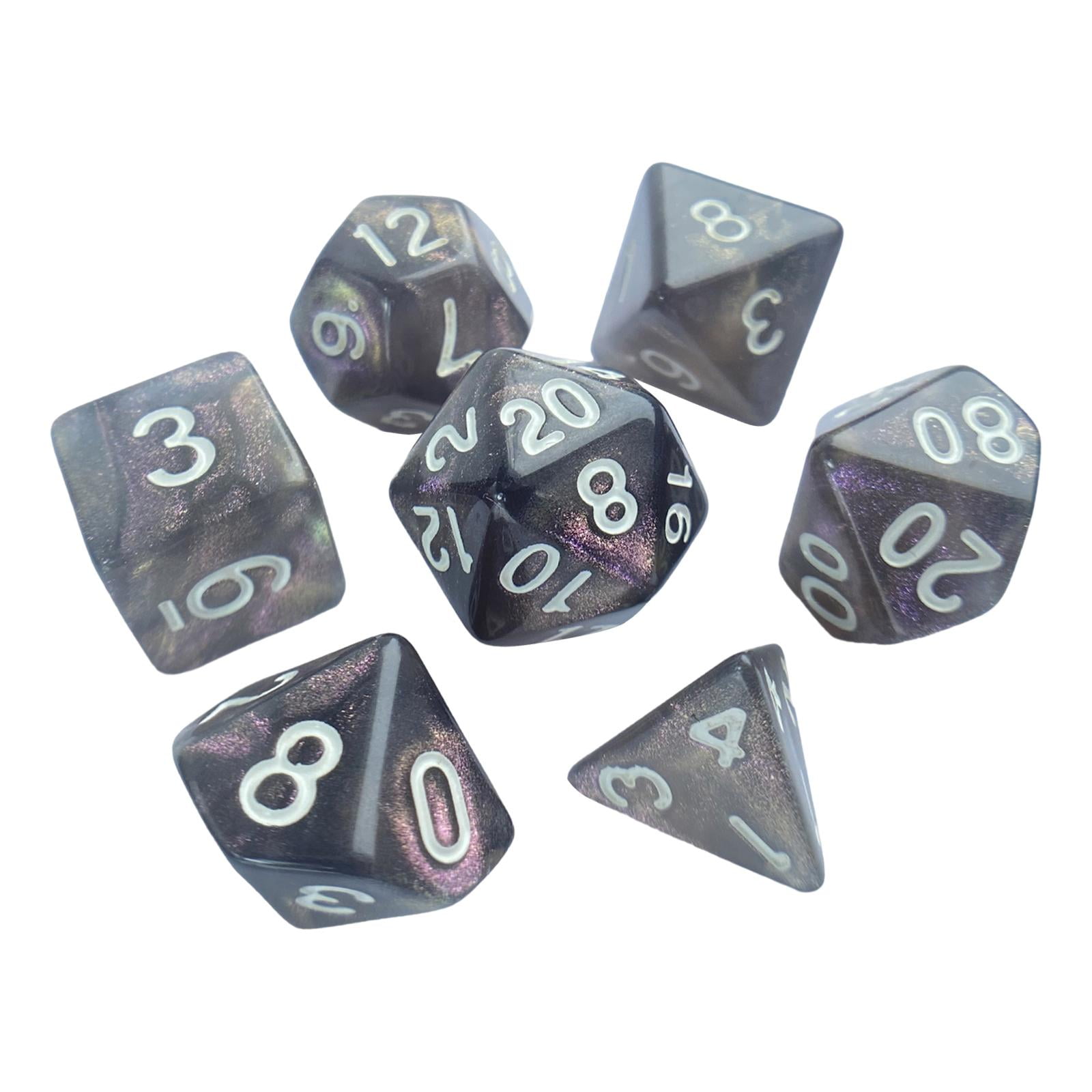 Bothyi - Juego De Dados Poliédricos De 7 Piezas Juego De Dados Para Juegos De Fiesta Juego De Mesa Juego De Cartas Negro Y Violeta