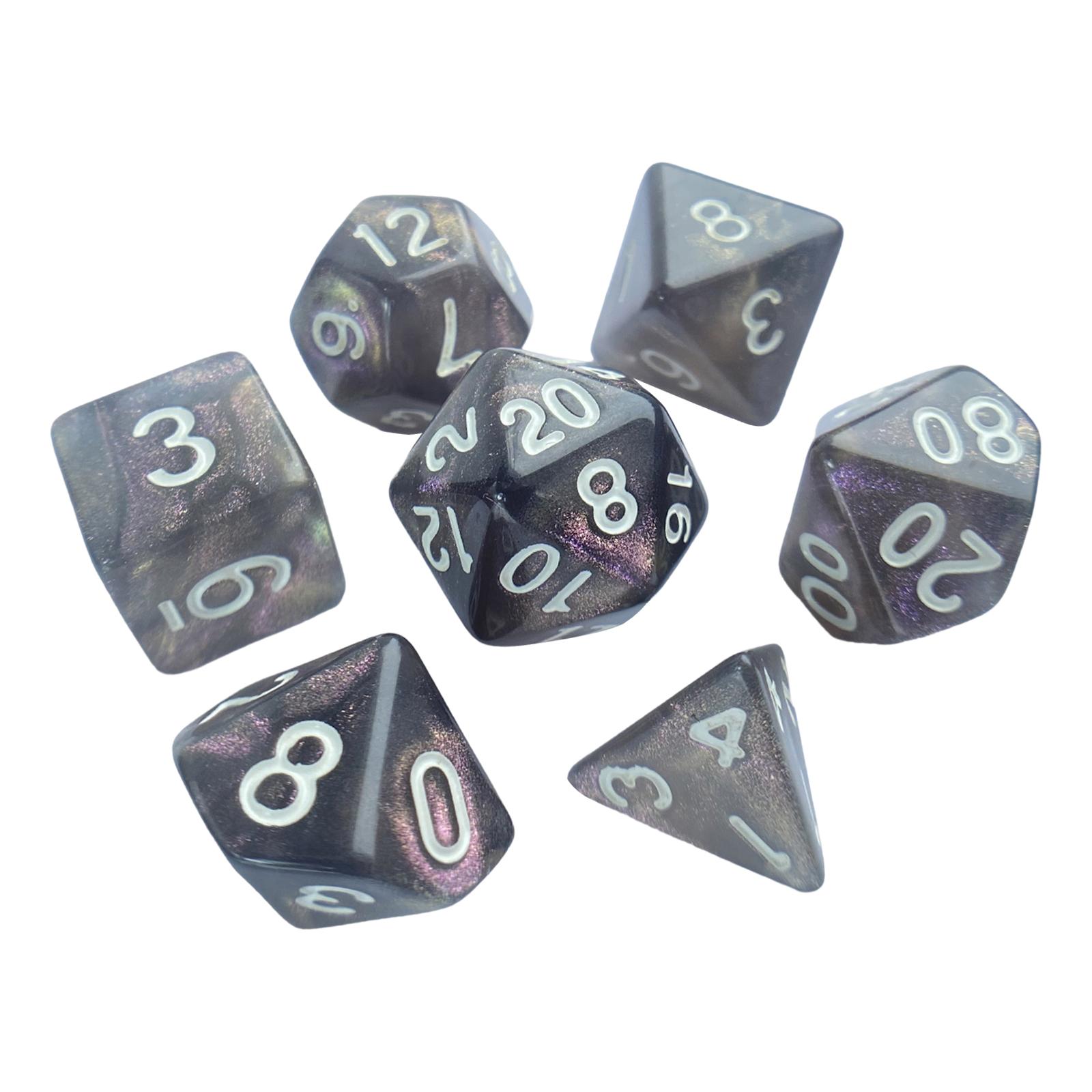 Bothyi - Juego De Dados Poliédricos De 7 Piezas Juego De Dados Para Juegos De Fiesta Juego De Mesa Juego De Cartas Negro Y Violeta