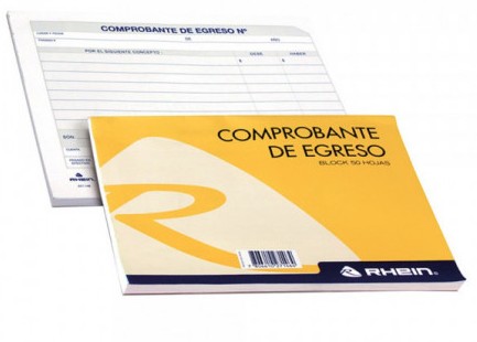 Comprobante De Egreso 50 Hojas Rhein