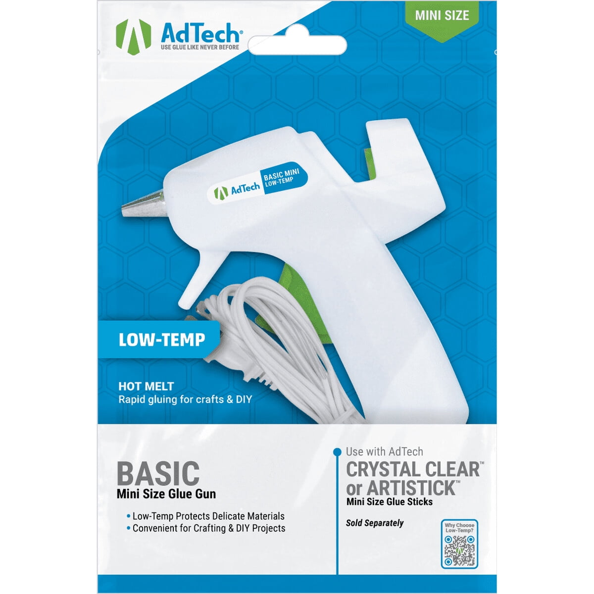 Pistola De Silicona Adtech Mini Baja Temperatura Blanca