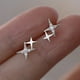 thumbnail image 1 of Stunning Double Star Stud Earrings with Zircon Inlay - 18K Gold Plated for Women's Proposal and Engagement Parties - Perfect Gift Idea, 1 of 4